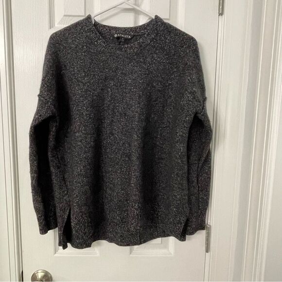 Athleta Gray black wool / cashmere Crewneck Sweater Size Small - Picture 1 of 8